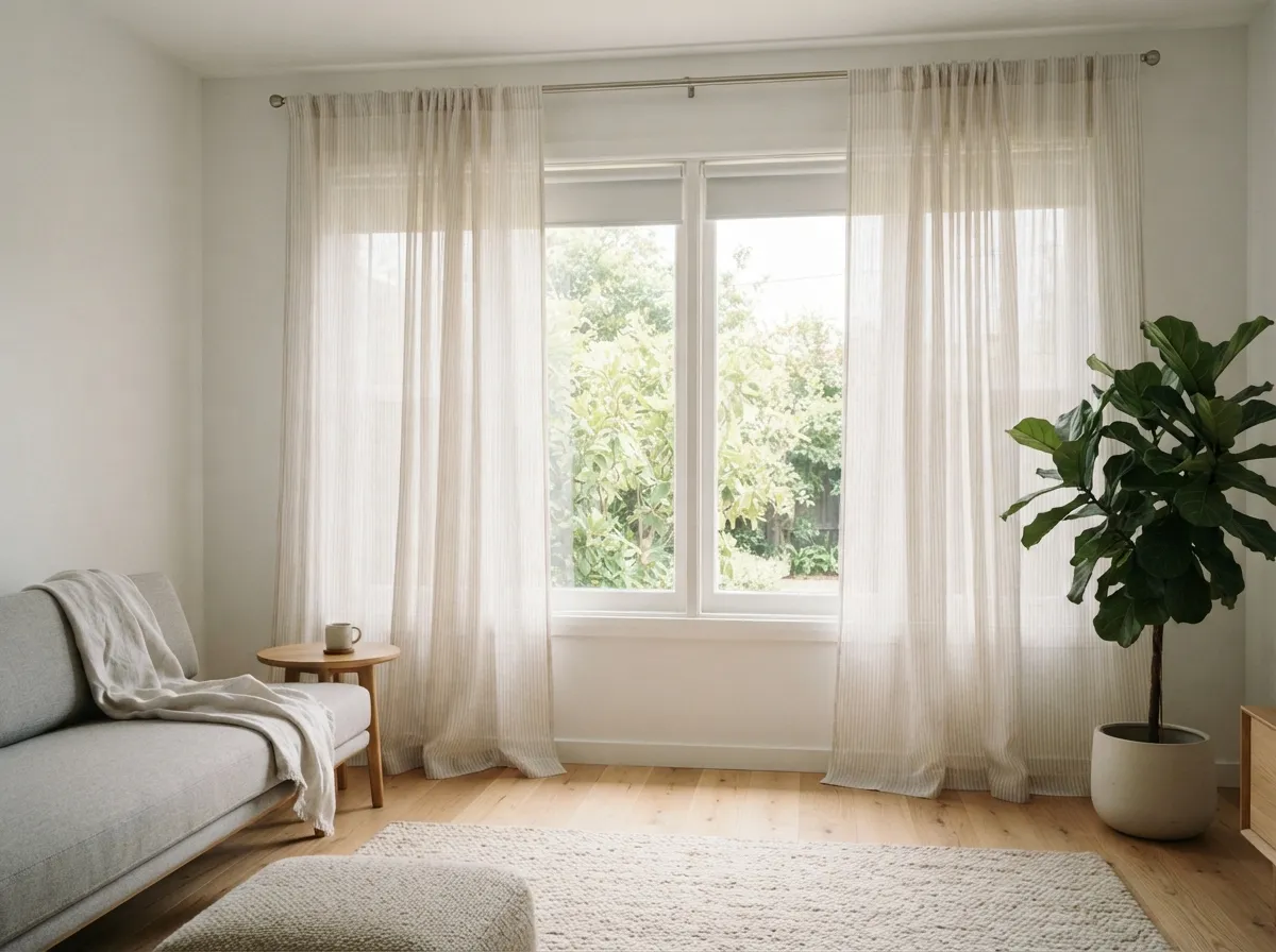 11. Subtle striped sheer panels
