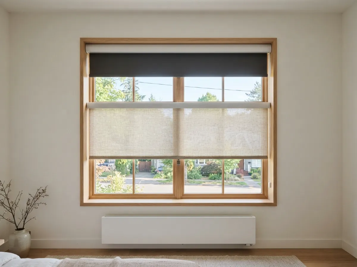 18. Dual roller shades for day and night use