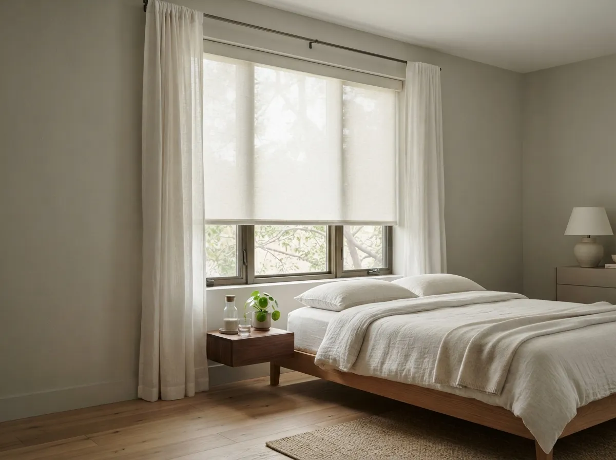 3. Inside mount light-filtering roller shades