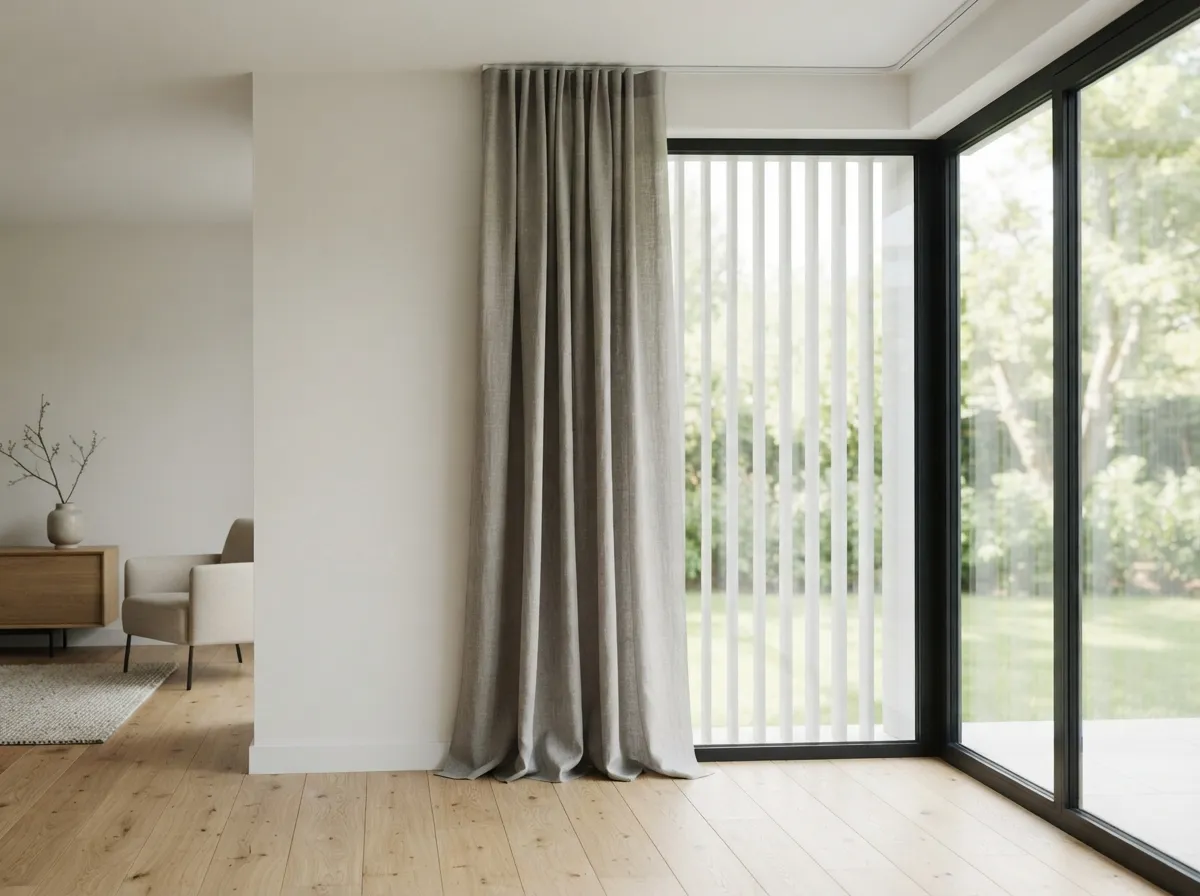 4. Simple ceiling-mounted track drapes