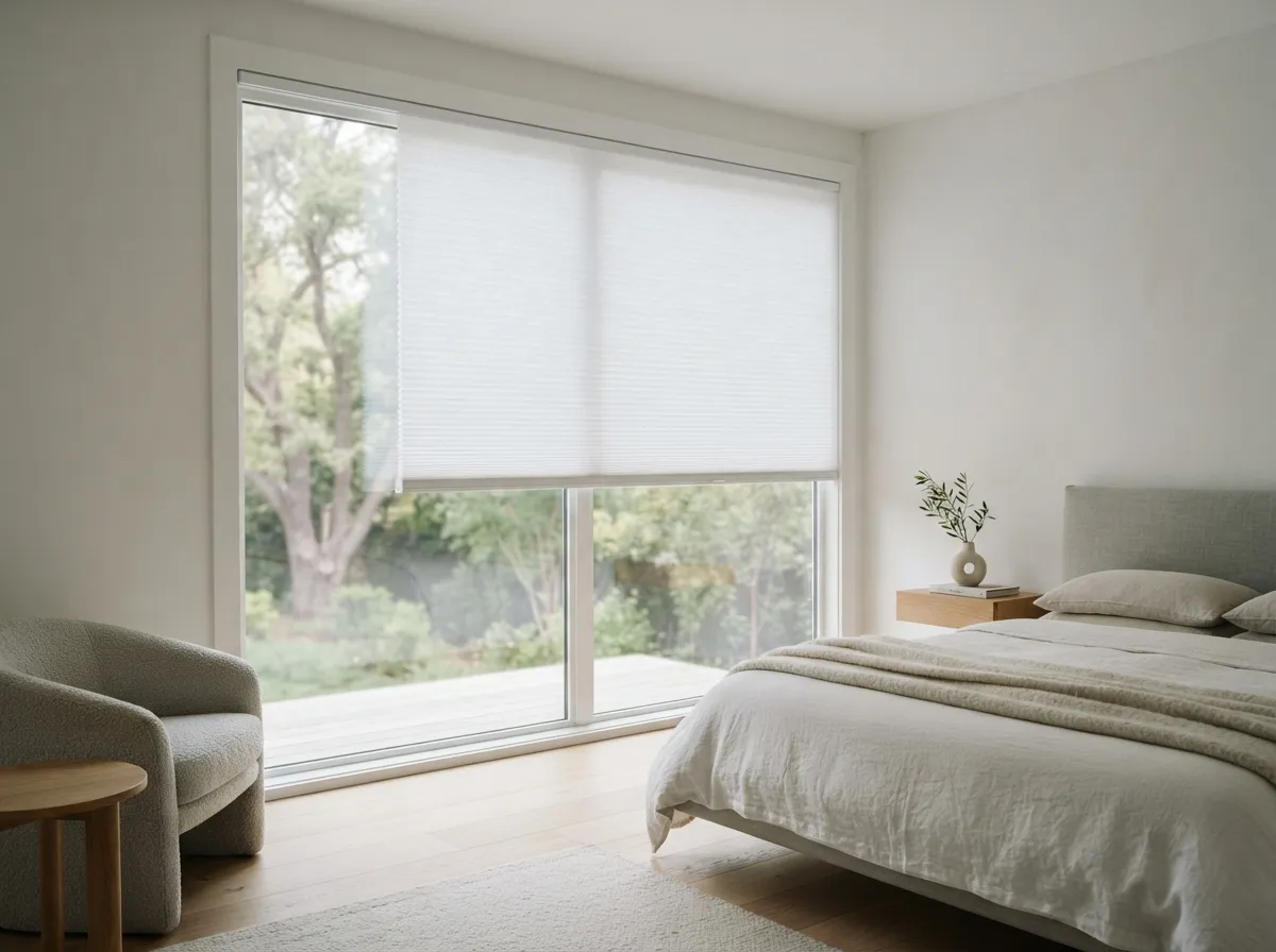 8. Cordless cellular shades for clean lines