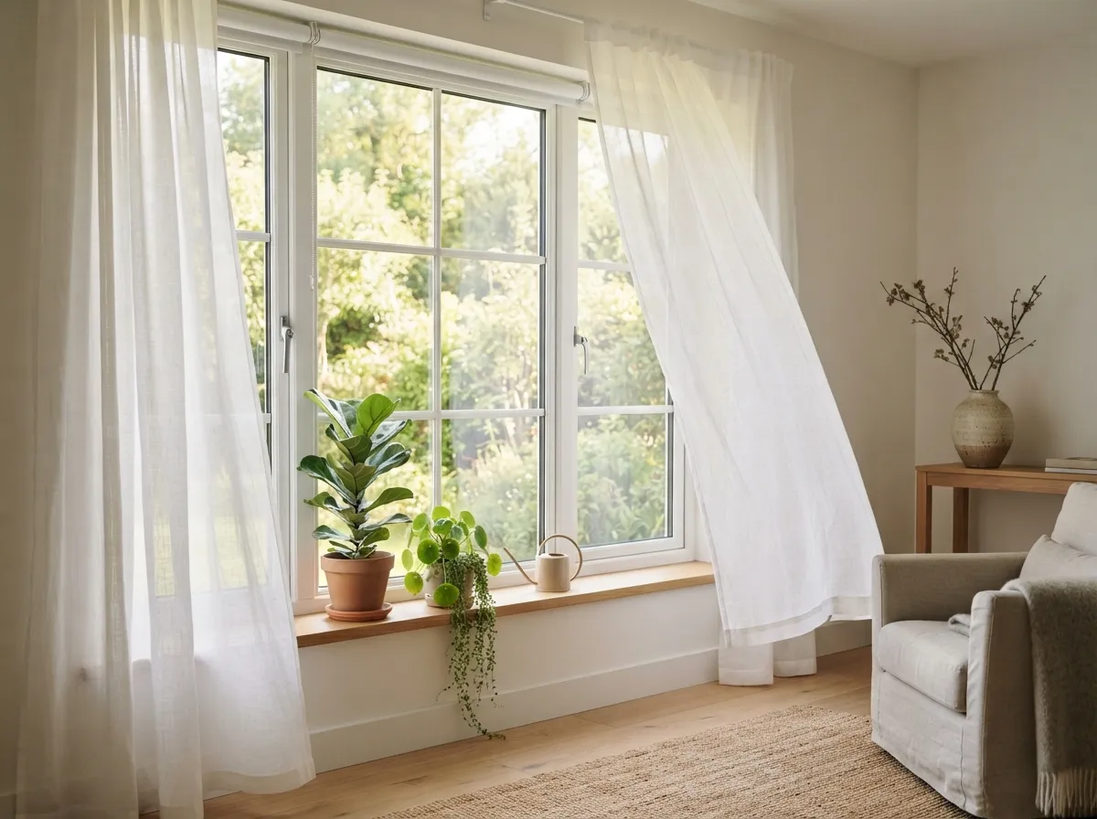9. Unlined lightweight cotton curtains