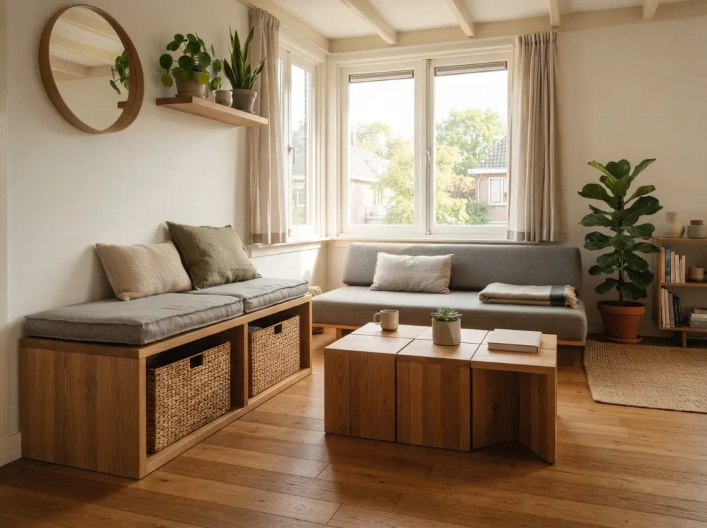 1. Choose Multi-Functional Wooden Furniture