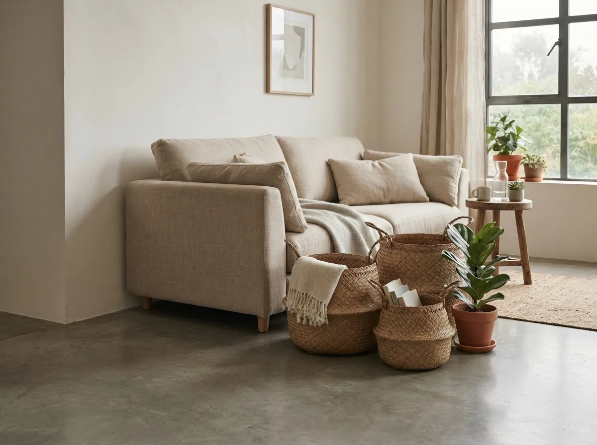 12. Utilize Woven Seagrass Storage Baskets