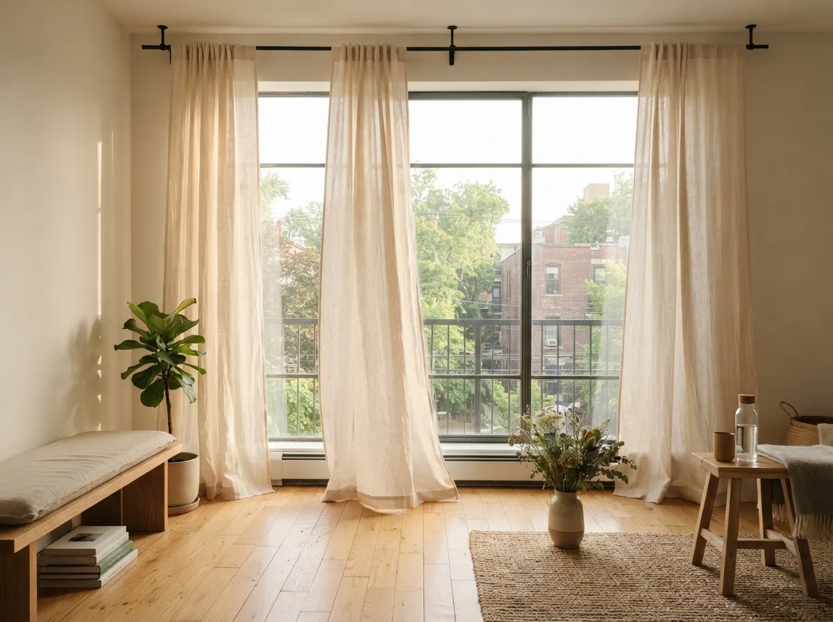 3. Install Organic Cotton Window Curtains