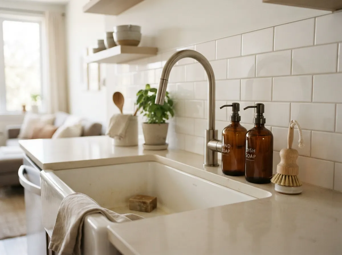 6. Opt for Refillable Glass Soap Dispensers